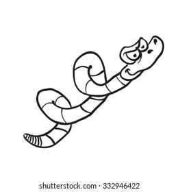 caricatura simple de serpiente en blanco y negro