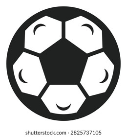 A simple black and white soccer ball icon, perfect for sports and recreation designs
