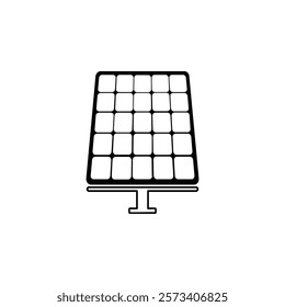 simple black and white solar panel icon