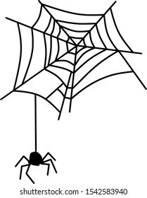 simple black and white spider web vector