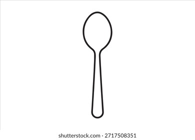Diseño de icono de cuchara blanco y negro simple para utensilios de cocina
