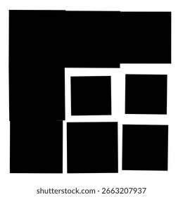 Elemento gráfico minimalista de quadro quadrado preto e branco simples