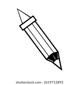 Simple black and white star-shaped pencil graphic