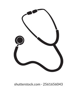 Simple black and white stethoscope icon