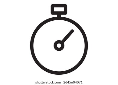A simple black and white stopwatch icon illustration