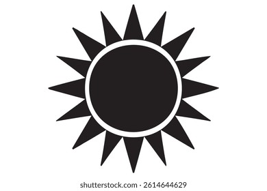 Simple Black and White Sun Icon

