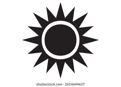Simple Black and White Sun Icon
