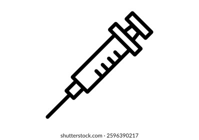 Simple black and white syringe icon