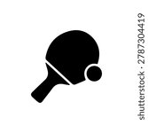 Simple black and white table tennis sport icon