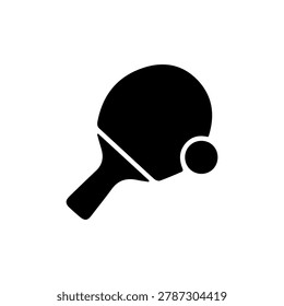 Simple black and white table tennis sport icon