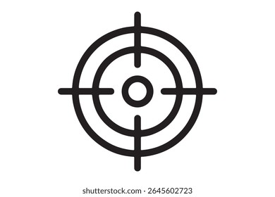 A simple black and white target icon on a white background