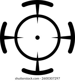 Simple black and white target symbol representing precision and focus, ideal for shooting sports, hunting, or any application requiring accurate aiming