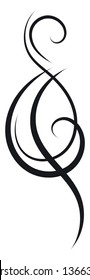 Simple black and white tattoo sketch vector illustration on white background