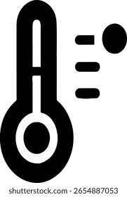 Um ícone de termômetro simples, preto e branco.