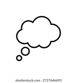 Un simple icono de burbuja de pensamiento en blanco y negro