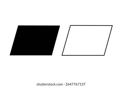 Formas trapezoides simples em preto e branco para design gráfico.
