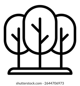 Simple black and white tree silhouette, suitable for nature, ecology, and environmental themes in digital content.