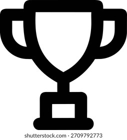 Un simple icono de trofeo en blanco y negro. Utilice esta Imagen de Vector para sus proyectos relacionados con el éxito, la victoria, el logro o los premios. ¡Descarga ahora y realza tus diseños!