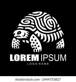 Simple black and white turtle logo