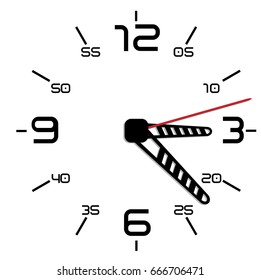 Simple black and white twentieth edition clock