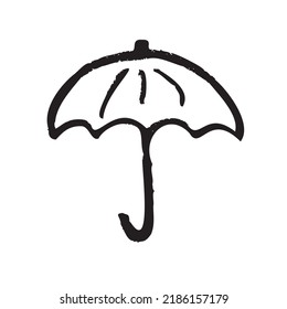 Simple black and white umbrella symbol