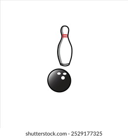 Simple Black and White vector bowling ball