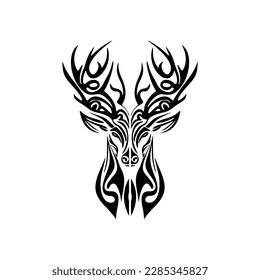 ﻿A simple black and white vector deer logo.