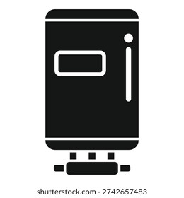 Simple black and white vector graphic of a modern desktop computer tower case