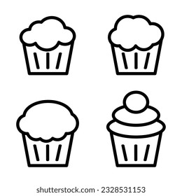 simple black and white vector icon of maffins