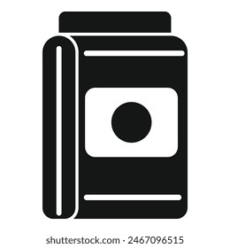 Simple black and white vector icon of a jar, suitable for diverse design needs