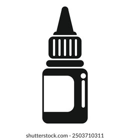 Simple black and white vector icon of a dropper bottle, ideal for representing medical or cosmetic products