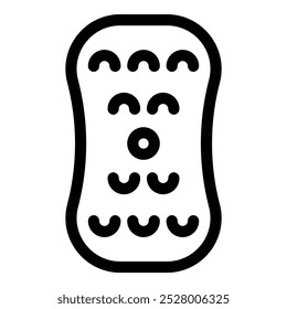 Simple black and white vector icon representing a washcloth, perfect for projects related to cleaning and hygiene