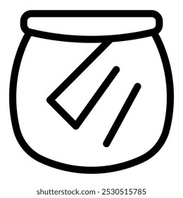 Einfaches schwarz-weißes Vektorsymbol, das ein Glas mit eingelegten Heringsfilets darstellt