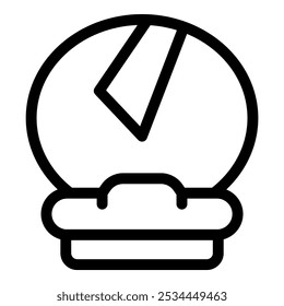 Simple black and white vector icon of a round wall clock with its minute hand nearing the one
