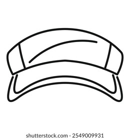 Simple black and white vector icon of a tennis hat, perfect for a sporty and dynamic design