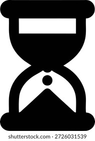 Icono de Vector blanco y negro simple de un reloj de arena. Ideal para conceptos relacionados con el tiempo, los plazos, la historia, el envejecimiento o el paso del tiempo. Uso para Sitios web, presentaciones, redes sociales o publicidad.