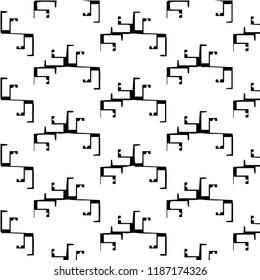 Simple black and white vector illustration. Abstract geometric background pattern