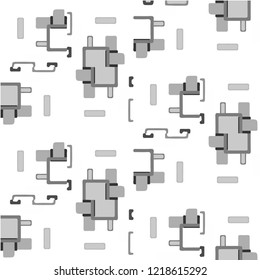 Simple black and white vector illustration. Abstract geometric background pattern