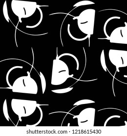 Simple black and white vector illustration. Abstract geometric background pattern