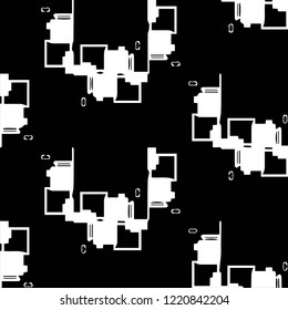 Simple black and white vector illustration. Abstract geometric background pattern