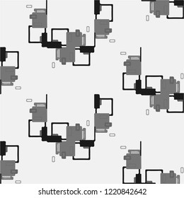Simple black and white vector illustration. Abstract geometric background pattern