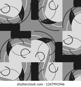 Simple black and white vector illustration. Abstract geometric background pattern