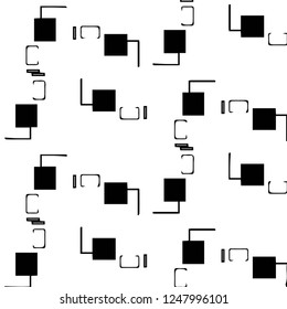 Simple black and white vector illustration. Abstract geometric background pattern