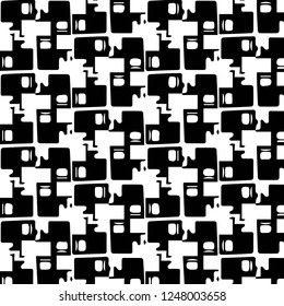 Simple black and white vector illustration. Abstract geometric background pattern