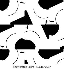 Simple black and white vector illustration. Abstract geometric background pattern
