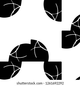 Simple black and white vector illustration. Abstract geometric background pattern