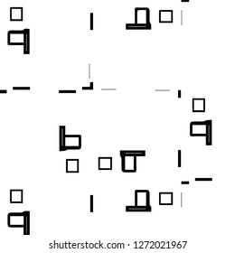 Simple black and white vector illustration. Abstract geometric background pattern