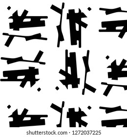 Simple black and white vector illustration. Abstract geometric background pattern