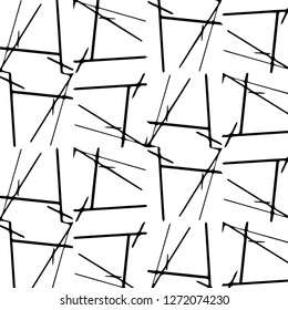 Simple black and white vector illustration. Abstract geometric background pattern