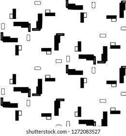 Simple black and white vector illustration. Abstract geometric background pattern